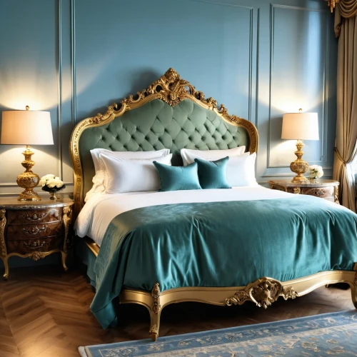 bedchamber,chambre,blue room,blue pillow,bedspreads,ornate room,ritzau,bedspread,four poster,mazarine blue,aubusson,headboard,sumptuous,headboards,venice italy gritti palace,chevalerie,malplaquet,claridge,bedroomed,meurice,Photography,General,Realistic