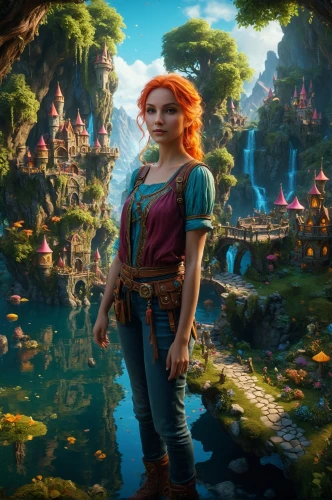 merida,trine,cirta,elona,demelza,fantasy picture,meg,fantasia,triss,fairy village,elves country,sylvania,dwarika,teela,3d fantasy,zarina,cartoon video game background,killilea,girl on the river,fae,Photography,General,Fantasy