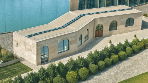 egyptian temple,pool house,house by the water,house with lake,hydropower plant,sunken church,mikvah,luxury home,luxury property,villa balbianello,3d rendering,mansion,persian architecture,aqua studio,islamic architectural,large home,hovnanian,model house,iranian architecture,qasr al watan,Photography,General,Realistic