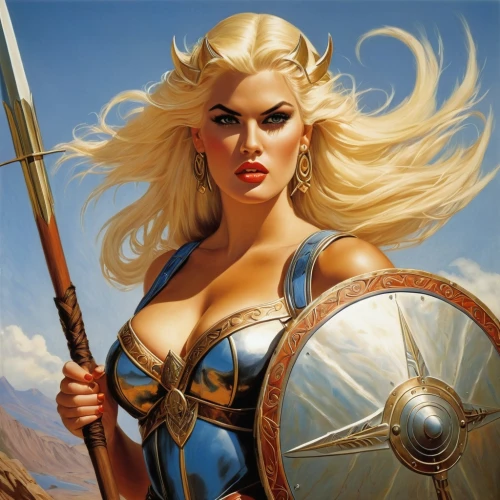 female warrior,thorhild,krietor,sandahl,warrior woman,gunhild,jaina,thundra,fantasy woman,diana,sigyn,gunnhild,brunhild,hippolyta,tanith,wonderwoman,elspeth,mystara,strong woman,strong women,Conceptual Art,Fantasy,Fantasy 04
