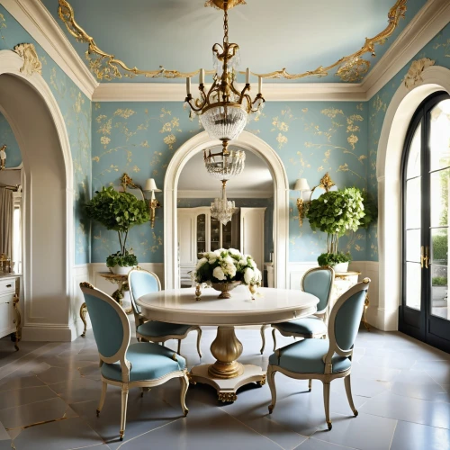 breakfast room,dining room,dining room table,dining table,cochere,opulently,opulent,baccarat,tureens,ornate room,highgrove,poshest,luxury home interior,ritzau,lanesborough,stucco ceiling,opulence,bouley,gournay,rosecliff,Photography,General,Realistic