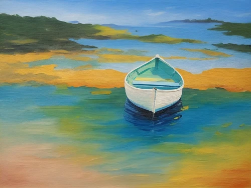 boat landscape,boat on sea,sailing boat,wooden boat,sailboat,oil painting on canvas,row boat,sailing blue yellow,rowboat,water boat,oil painting,sea landscape,sail boat,small boats on sea,oil on canvas,dinghy,peinture,dories,pittura,little boat,Conceptual Art,Oil color,Oil Color 10