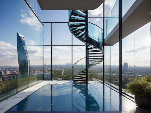 observation deck,balustrades,dna helix,spiral stairs,the observation deck,spiral staircase,skywalks,double helix,glass wall,glass facade,penthouses,skybridge,balustrade,structural glass,balconied,balustraded,skywalk,helix,steel stairs,winding staircase,Illustration,Realistic Fantasy,Realistic Fantasy 18