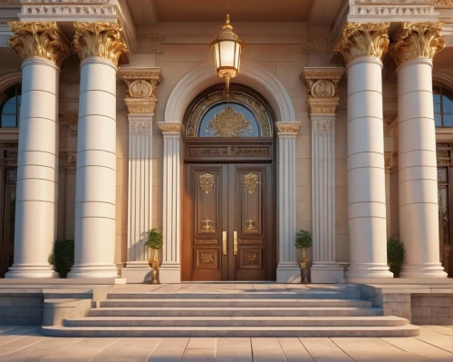 palladianism,doorkeepers,columns,pillars,house entrance,neoclassical,europe palace,entranceway,entrances,front door,three pillars,ornate,marble palace,entranceways,entryway,neoclassicism,luxury property,palatial,doric columns,pilasters,Illustration,Japanese style,Japanese Style 07