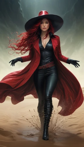 scarlet witch,red coat,redcoat,red riding hood,maximoff,red cape,elektra,wiccan,sorceresses,darth talon,sorceress,red super hero,melisandre,little red riding hood,vampire woman,sci fiction illustration,fantasy woman,scotswoman,markswoman,gothel,Conceptual Art,Fantasy,Fantasy 17