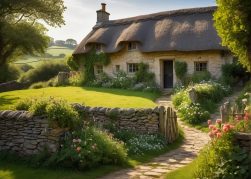 country cottage,cottage garden,thatched cottage,summer cottage,hobbiton,home landscape,shire,cottage,cottages,country house,beautiful home,ancient house,cotswolds,thatched,bibury,little house,farmhouse,dandelion hall,traditional house,idyllic,Art,Artistic Painting,Artistic Painting 29