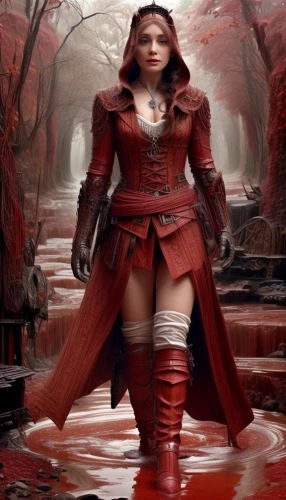 scarlet witch,red riding hood,little red riding hood,red tunic,melisandre,warrior woman,sorceress,fantasy picture,red coat,rasputina,scotswoman,female warrior,lady in red,sorceresses,redcoat,auditore,helsing,yavana,fantasy art,fantasy woman