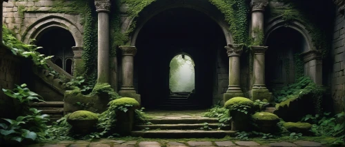hall of the fallen,labyrinthian,crypts,sepulchres,haunted cathedral,mausoleum ruins,sanctum,crypt,ruins,creepy doorway,forest chapel,sepulchre,doorways,mausolea,sunken church,the threshold of the house,alcove,monastery,sanctuary,monastic,Conceptual Art,Daily,Daily 01