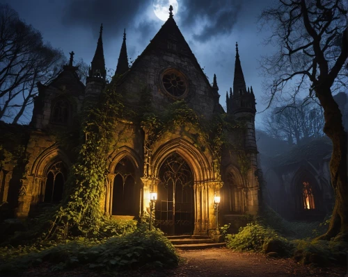 haunted cathedral,gothic church,forest chapel,the black church,cathedral,nidaros cathedral,black church,gothicus,mausoleums,crypt,witch's house,ghost castle,mausolea,gothic,dark gothic mood,mausoleum,gothic style,old graveyard,graveyards,ravenloft,Illustration,Children,Children 04