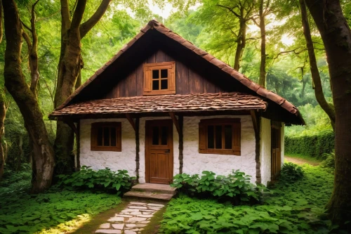 house in the forest,little house,wooden house,small house,forest house,small cabin,traditional house,miniature house,cottage,wooden hut,witch's house,lonely house,summer cottage,house painting,log cabin,cabin,old home,ancient house,old house,greenhut,Art,Classical Oil Painting,Classical Oil Painting 30