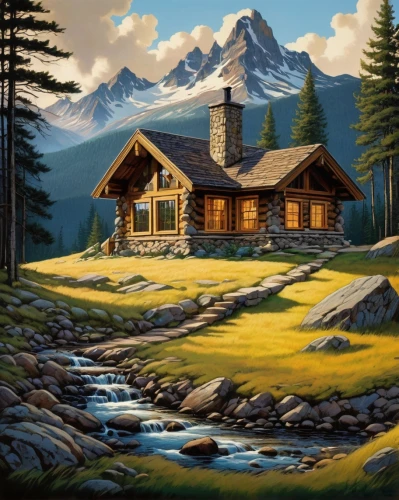 house in mountains,house in the mountains,the cabin in the mountains,home landscape,log cabin,mountain scene,alpine landscape,mountain hut,summer cottage,alpine village,landscape background,cottage,salt meadow landscape,alpine hut,church painting,mountain settlement,house in the forest,mountain huts,mountain landscape,house with lake,Illustration,Vector,Vector 09