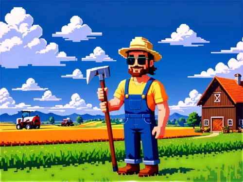 landscaper,farmer,farmhand,farmer in the woods,homesteader,farmboy,workman,builder,utilityman,construction worker,woodcutter,workingman,farmwork,farmhands,agribusinessman,foreman,farmworker,miner,lumberman,tradesman,Unique,Pixel,Pixel 01