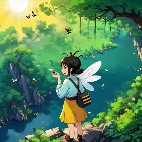 butterfly background,chasing butterflies,hosoda,rukia,fireflies,bumblebee fly,bee friend,drawing bee,flying girl,butterfly day,yellow butterfly,isolated butterfly,butterfly,bee farm,firefly,butterflies,arrietty,honey bee,filia,springtime background,Illustration,Japanese style,Japanese Style 03
