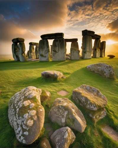 stone henge,stonehenge,henge,megalithic,henges,stone circle,neolithic,stack of stones,megaliths,standing stones,summer solstice,stone circles,druids,background with stones,ancients,windows wallpaper,stoneage,inglaterra,stone towers,stacking stones,Illustration,Realistic Fantasy,Realistic Fantasy 02