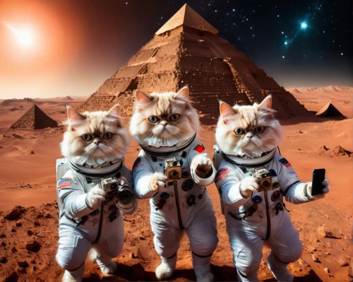 mission to mars,explorers,red tabby,cat pageant,vintage cats,sphinxes,tomcats,starfox,abyssinians,cosmonautics day,mysterians,georgatos,catterns,worldcat,spacesuits,tycho,cydonia,cats,cosmonautics,mogwai,Illustration,Realistic Fantasy,Realistic Fantasy 02