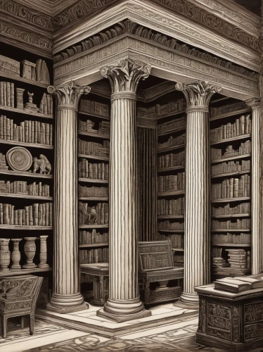 celsus library,bookshelves,old library,bookcases,reading room,bibliotheca,library,bookcase,study room,libraries,librarians,bookshelf,treasury,bibliotheque,columns,cabinetry,cabinets,librorum,cabinet,librarian,Photography,Black and white photography,Black and White Photography 14