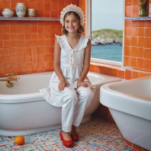 the girl in the bathtub,bathtub,washlet,luxury bathroom,the little girl's room,princess sofia,spanish tile,principessa,laundress,bathtubs,bedpans,tubmex,bathilde,bathing shoes,grand hotel europe,seabourn,anthropologie,thalassotherapy,relaxed young girl,tub,Photography,Documentary Photography,Documentary Photography 08