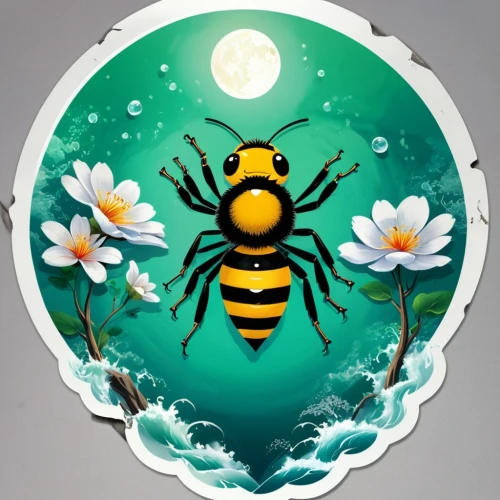 bee,abeille,clipart sticker,drawing bee,honey bee,beekeeper,beekeeper plant,honeybee,wild bee,on a transparent background,apiaries,pollinator,apiculture,bee pollen,beekeeping,metabee,bees,honey bee home,drone bee,flowbee,Unique,Design,Sticker