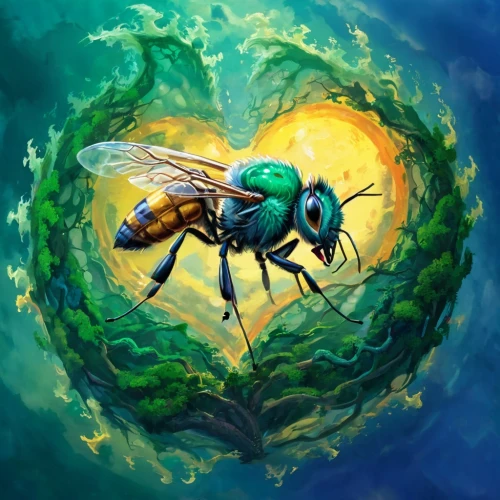 diptera,waspinator,dipteran,mosquitos,chrysologue,eega,blue wooden bee,majora,parasitoid,hymenoptera,dengue,entomologist,flying insect,bee,hornet,insecta,insectivora,insectivore,myrmica,thorax,Conceptual Art,Oil color,Oil Color 23