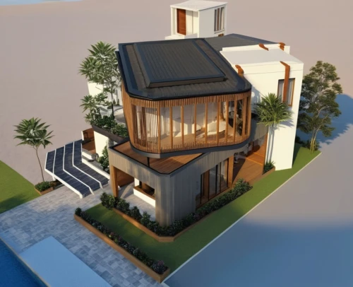 3d rendering,modern house,sketchup,two story house,revit,model house,residential house,passivhaus,cubic house,house shape,render,small house,modern architecture,homebuilding,inverted cottage,dunes house,renders,3d render,wooden house,3d rendered,Photography,General,Realistic