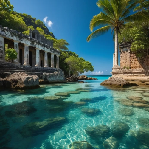the caribbean,sunken church,caribbean,moorea,caribbean sea,tropical island,tropical sea,cave on the water,water palace,carribean,philippines,ocean paradise,xcaret,mustique,underwater oasis,curacao,tahiti,fiji,french polynesia,southern island,Photography,General,Realistic