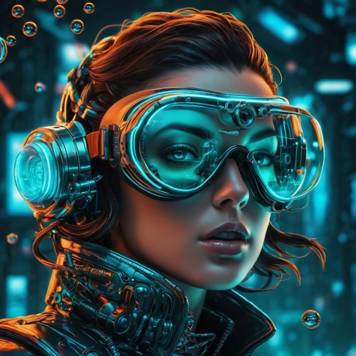 sci fiction illustration,cyber glasses,scuba,holtzmann,operator,aquanaut,cyberpunk,cybernetic,aquanauts,cyberpunks,world digital painting,neuromancer,goggles,vector girl,sci fi,scifi,cybernetically,swimming goggles,cyberdog,wavevector,Conceptual Art,Sci-Fi,Sci-Fi 09