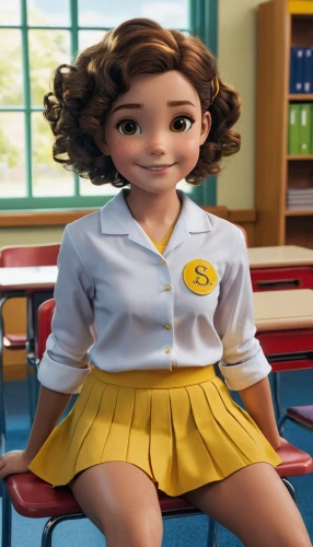 agnes,schoolteacher,cute cartoon character,floricienta,karen,a uniform,school clothes,school skirt,aniane,3d rendered,innoventions,mable,primary school student,3d model,chiquititas,schoolkid,nanako,coraline,chipita,kangna,Photography,General,Realistic