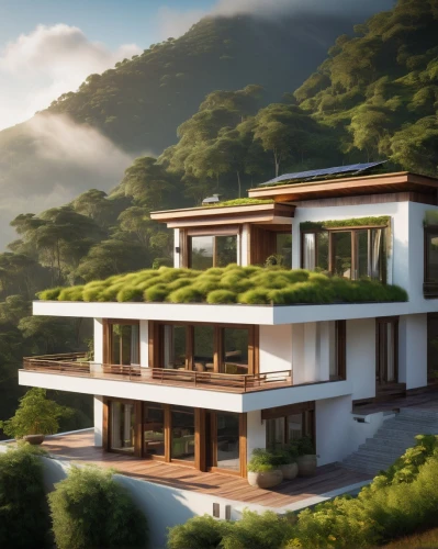 house in the mountains,house in mountains,tropical house,dreamhouse,yamashiro,beautiful home,holiday villa,amanresorts,modern house,teahouse,bougainvilleans,dunes house,luxury property,dojo,home landscape,hillside,forest house,ryokan,house by the water,shangri,Illustration,Vector,Vector 11