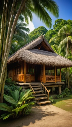 tropical house,polynesian,polynesia,traditional house,kanaloa,longhouse,tahiti,cabana,polynesians,tropical island,tuamotu,samoa,palapa,holiday villa,tanoa,dojo,stilt house,tambu,tahitian,tropical beach,Illustration,American Style,American Style 01