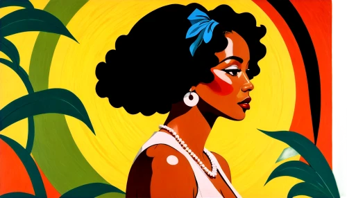 afrotropical,coffy,oshun,leontyne,afrotropic,tropicalia,afrotropics,cuba background,tropics,tropic,coretta,african woman,polynesian girl,tahitian,palm branches,bahama mom,palm leaves,afro american girls,afrocentric,tropical,Illustration,Realistic Fantasy,Realistic Fantasy 21