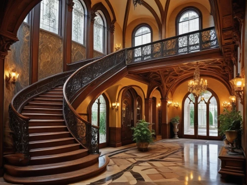 staircase,entrance hall,outside staircase,foyer,hallway,winding staircase,staircases,entryway,entranceway,driehaus,circular staircase,stairway,stair,banisters,cochere,stairs,brownstone,mansion,stone stairs,lobby,Illustration,Black and White,Black and White 01