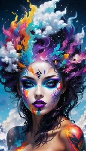 fantasy art,promethea,fantasy portrait,chevrier,world digital painting,mystical portrait of a girl,dream art,psytrance,fantasy woman,bodypainting,lucidity,synesthesia,psychoactive,imaginacion,psychedelic,universo,psychedelia,astral traveler,shamanic,viveros,Conceptual Art,Daily,Daily 21