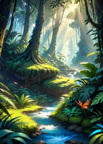 cartoon video game background,tropical forest,rainforests,rainforest,forest background,forest landscape,cartoon forest,rain forest,nature background,fairy forest,beautiful wallpaper,elven forest,forest glade,forest floor,tropical jungle,the forest,forest,fantasy landscape,jungle,fantasy picture