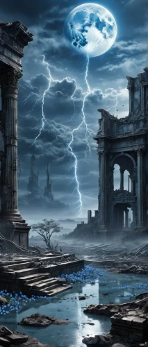 stormbringer,fantasy picture,the ruins of the,tartarus,ancient city,apocalyptic,fantasy landscape,scythopolis,pandorica,destroyed city,post-apocalyptic landscape,cartoon video game background,apocalyptically,imperialis,herakleion,thunderstruck,ancient ruins,firewind,necropolis,the ancient world,Conceptual Art,Fantasy,Fantasy 33