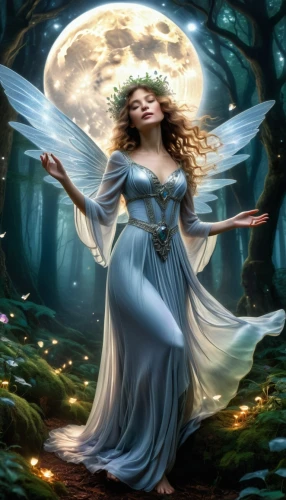faerie,faery,fantasy picture,sorceress,fantasy art,fairy queen,fairies aloft,rosa 'the fairy,blue enchantress,imbolc,melian,elenore,moonchild,sorceresses,moonbeams,ostara,arianrhod,moonbeam,galadriel,magick,Conceptual Art,Fantasy,Fantasy 01