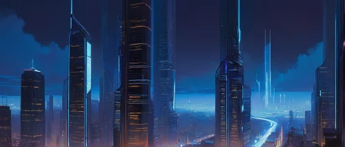 cybercity,coruscant,futuristic landscape,metropolis,cityscape,cybertown,coruscating,cyberport,skyscrapers,ctbuh,sedensky,areopolis,futuristic,futuristic architecture,guangzhou,skyscraper,capcities,city at night,monoliths,the skyscraper,Conceptual Art,Sci-Fi,Sci-Fi 23