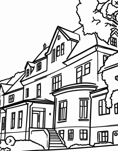 houses clipart,rowhouses,coloring pages,coloring page,townhouses,rowhouse,row houses,houses silhouette,coloring pages kids,townhomes,innkeepers,house drawing,mansard,townhome,serial houses,inking,old houses,sketchup,dormers,office line art,Design Sketch,Design Sketch,Rough Outline