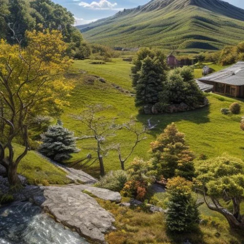 drakensberg,drakensberg mountains,tulou,alpine pastures,clarens,house in mountains,home landscape,green landscape,lesotho,glenfed,hobbiton,langkloof,arrowtown,cardrona,bumthang,house in the mountains,green valley,dzogchen,glenlyon,japanese zen garden,Realistic,Foods,None