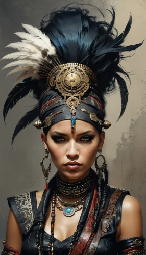 warrior woman,female warrior,ancient egyptian girl,gandhari,neferhotep,headdress,cleopatra,inanna,indian headdress,niobe,neferneferuaten,moinian,persia,shaman,ashoka,kalasha,apsara,kalima,kitana,akasha,Conceptual Art,Fantasy,Fantasy 11