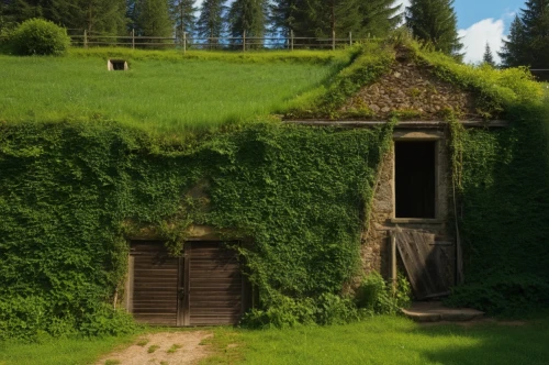 grass roof,greenhut,miniature house,outbuilding,ancient house,small house,huset,little house,farm hut,shire,house in the forest,witch's house,landhaus,alpine hut,hobbiton,wisgerhof,moss landscape,garden shed,outbuildings,glickenhaus,Photography,General,Realistic