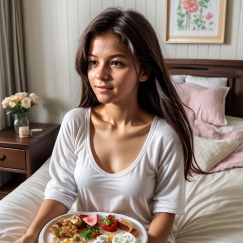 girl in bed,breakfast in bed,woman on bed,girl with cereal bowl,premenstrual,orthorexia,diet icon,foodgoddess,bulimia,pregnant woman icon,woman eating apple,restaurants online,girl in t-shirt,relaxed young girl,gastroparesis,asian woman,the girl in nightie,bedspreads,romantic portrait,nutritionist