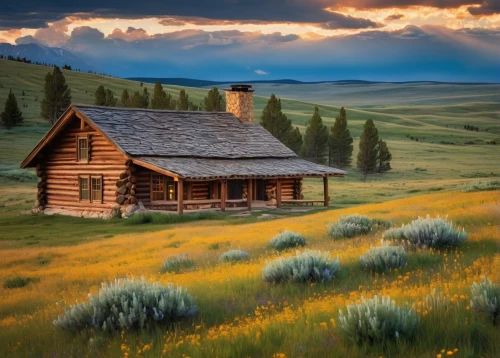 meadow landscape,home landscape,the cabin in the mountains,lonely house,log cabin,mountain meadow,house in mountains,house in the mountains,country cottage,wyoming,log home,prairies,small cabin,salt meadow landscape,straw hut,meadow,summer cottage,homesteader,montana,little house,Illustration,Japanese style,Japanese Style 11