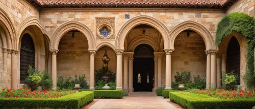 cloister,cloisters,monastery garden,courtyard,inside courtyard,porticos,patio,courtyards,cloistered,patios,alhambra,orangerie,loggia,porticoes,alcazar of seville,arcaded,romanesque,archways,portico,garden elevation,Illustration,Realistic Fantasy,Realistic Fantasy 14