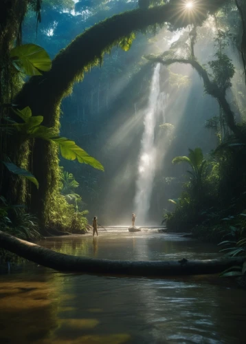 rainforests,amazonia,fantasy picture,tropical forest,rain forest,rainforest,amazonas,fantasy landscape,disneynature,amazonian,nectan,yavin,the mystical path,dagobah,paleoenvironment,cenotes,cenote,the forest,fairy forest,world digital painting,Photography,General,Natural