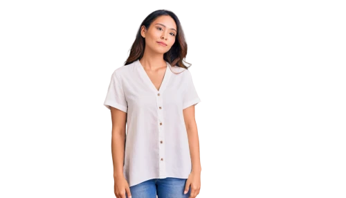 shirting,girl on a white background,women's clothing,women clothes,placket,ladies clothes,blouse,womenswear,white shirt,camisole,menswear for women,cotton top,guayabera,girl in t-shirt,white clothing,image editing,photographic background,portrait background,whitecoat,transparent background,Illustration,Black and White,Black and White 10