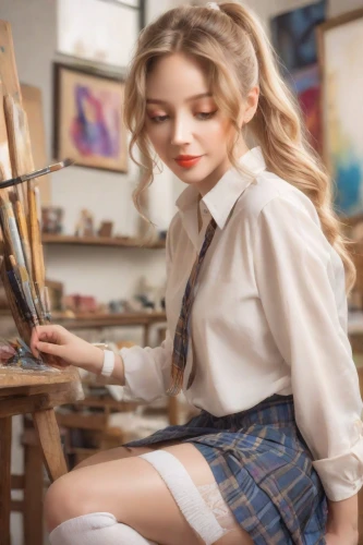 painter doll,girl studying,art academy,artist doll,painting technique,girl drawing,photo painting,girl at the computer,painting,painter,school skirt,art painting,artista,mousseau,pencil frame,kotova,portraitists,watercolourist,italian painter,artist,Photography,Realistic