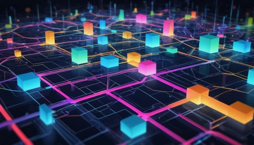 kaleidoscape,cybernet,microdistrict,cubes,colorful city,voronoi,polyomino,voxel,labyrinths,cyberscene,matrix,city blocks,fractal environment,interconnected,cyberview,microcosms,isometric,tileable,decentralized,cubic,Conceptual Art,Fantasy,Fantasy 14