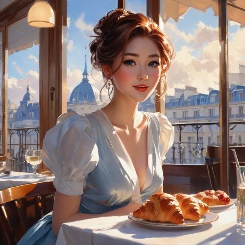 paris cafe,parisian coffee,woman at cafe,parisienne,girl with bread-and-butter,parisian,waitress,pasteleria,woman holding pie,french valentine,belle,pastry shop,patisserie,parisiennes,pastries,afternoon tea,mademoiselle,romantic portrait,french digital background,francophile,Photography,Artistic Photography,Artistic Photography 15