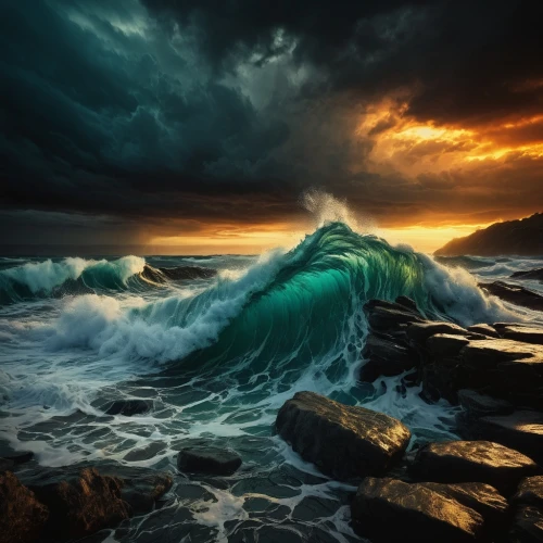 sea storm,stormy sea,seascape,ocean waves,tidal wave,seascapes,storm surge,tempestuous,crashing waves,ocean background,rogue wave,sea landscape,the wind from the sea,emerald sea,undertow,full hd wallpaper,atlantic,oceanology,sea water splash,turbulent,Illustration,Realistic Fantasy,Realistic Fantasy 29