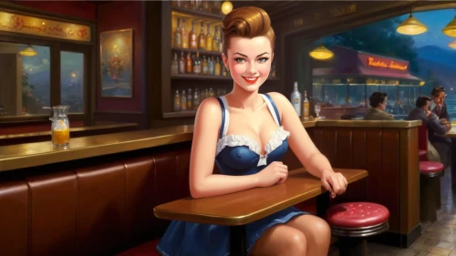 retro pin up girl,woman at cafe,barmaid,pin-up girl,pin up girl,cigarette girl,retro pin up girls,waitress,retro diner,pin ups,pin-up girls,pin up girls,retro woman,retro girl,bartender,retro women,soda shop,pin-up model,soda fountain,barmaids